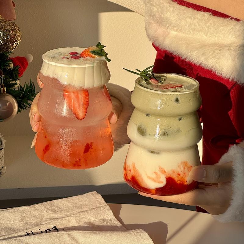 Transparent Glass Cup Milk Tea Coffee Cups Creative Water Bottle Coffee Cups Drinkware Cup Whiskey Glass Coffee Mug Kitchen