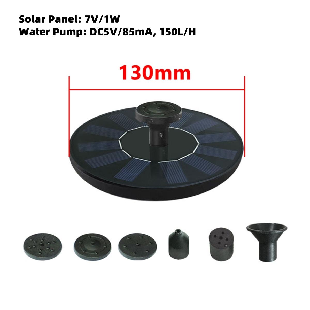 

1 set Round Solar Fountain with 4 Nozzles Outdoor Garden Pool Floating Fountain Pump Bird Bath Fountain Waterscape 13/16/18cm