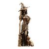 Miniatures Desktop Ornaments Retro Brass Magic Witch Figurines Character Model Small Statue Home Decor Broom Moon Witch Ornament
