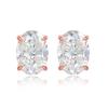 Smyoue Roségold 1-4 Karat Oval geschliffene Moissanit Steckohrringe für Damen Mädchen Schmuck Labor Diamant Klassischer Ohrring Reines S925 Silber