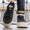 Canvas shoes autumn new thick-soled heightened breathable casual board shoes large size black cloth shoes