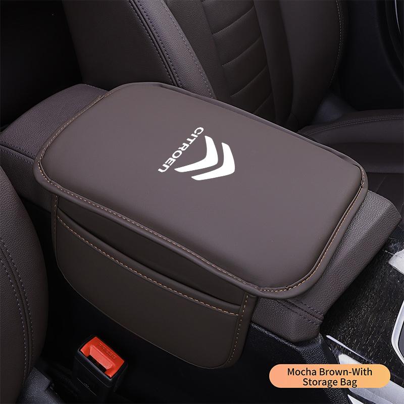 PU Leather Car Armrest Cushion Storage Box Cover Pad Mat For CITROEN C1 C2 C3 C4 C4L C6 C5 VTS C-ELYSEE e-C4 Auto Accessories