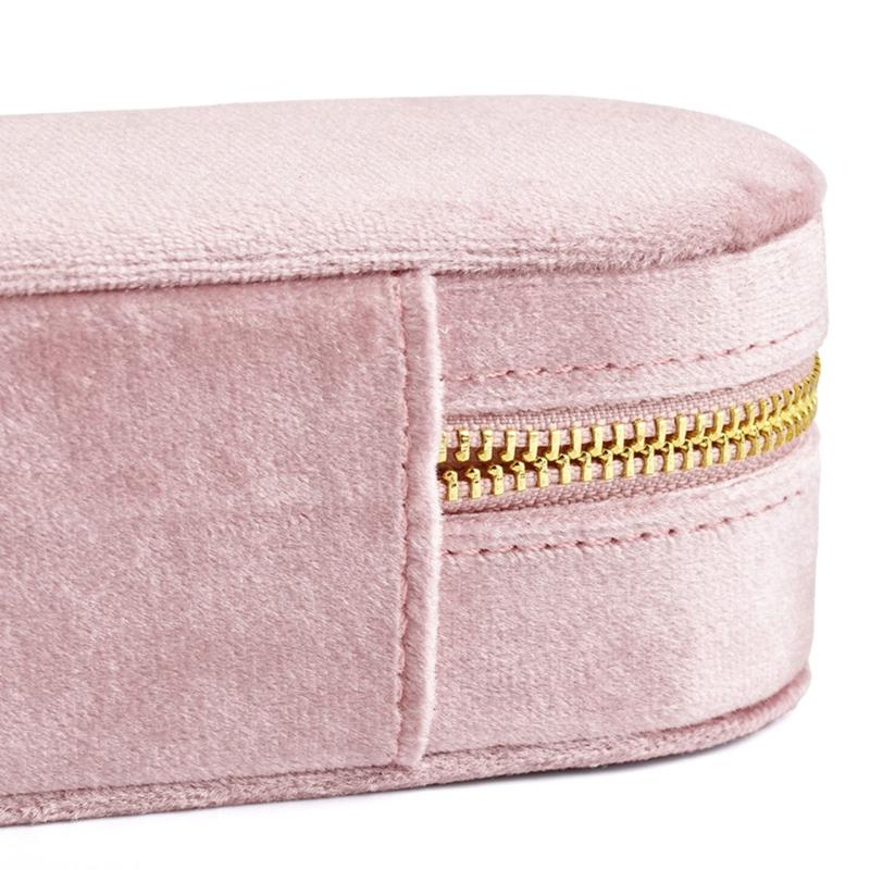 Plush Jewelry Case Portable Zippered Box Multiple Section Plush Jewelry Box with Zippers for Organizing Ornament