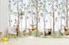 Children's photo wallpaper forest and animals deer bear hedgehog raccoon owl M143 200x135