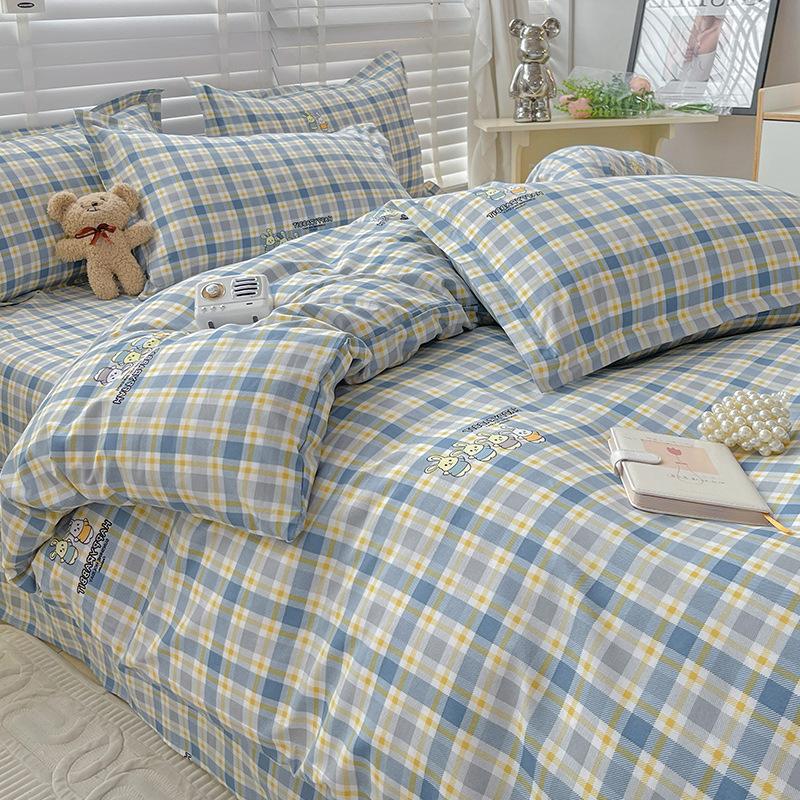 

Four-piece Bedding Set Pure Cotton New Style Princess Style Dormitory Single Three-piece Bedding Set 1.2m three-piece set