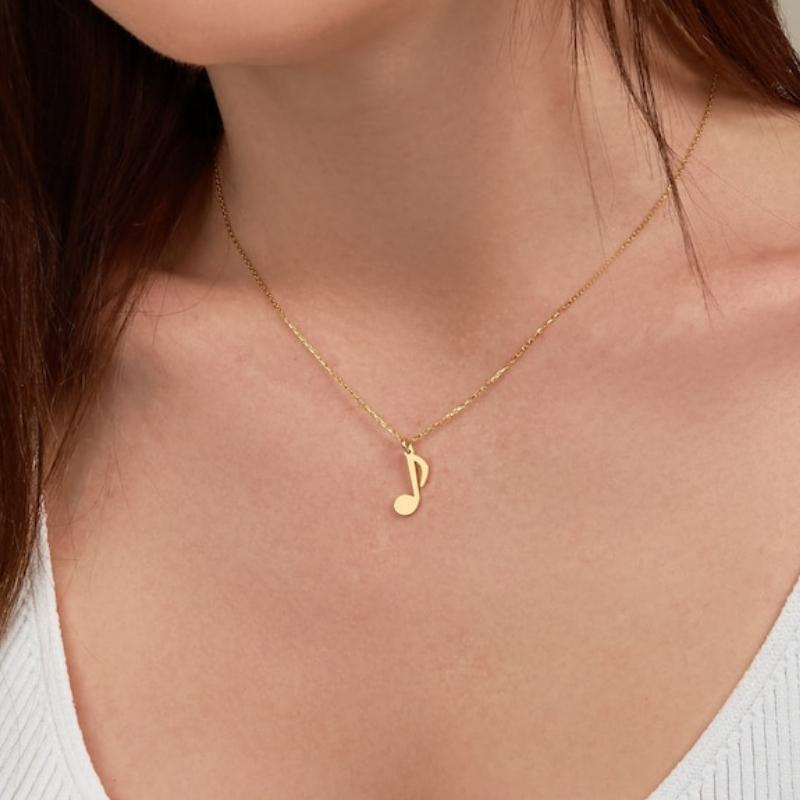 Music Charm Necklace Stainless Steel Chain Musical Symbol Gift For Woman Man Stainless Steel Jewelry New