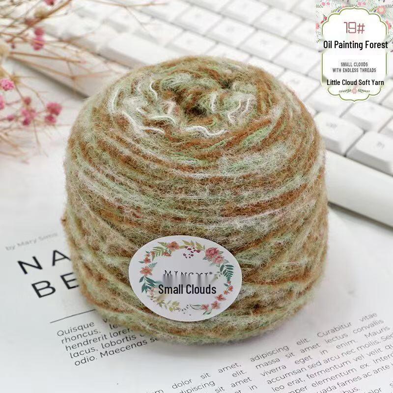 6-Strand Mousse Cloud Soft Scarf Hat Crochet Kit - Handmade Snow-Step DIY Milk Waffle Stitch Yarn