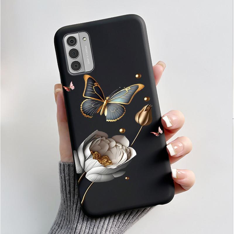 Custodia per Telefono Stampata Per Nokia G42/Nokia G310 5G/Nokia G60 5G/Nokia G100 Cover Guscio Morbido in Silicone Nero Custodie Carine con Fiori e Cartoni Animati