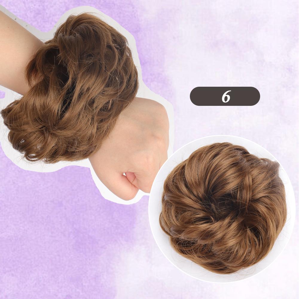 Synthetische Mode lockiger unordentlicher Chignon-Haarknoten Haarschmuck elastische Faser Haarteil Chignon für Frauen Hochzeitsfeier den täglichen Gebrauch