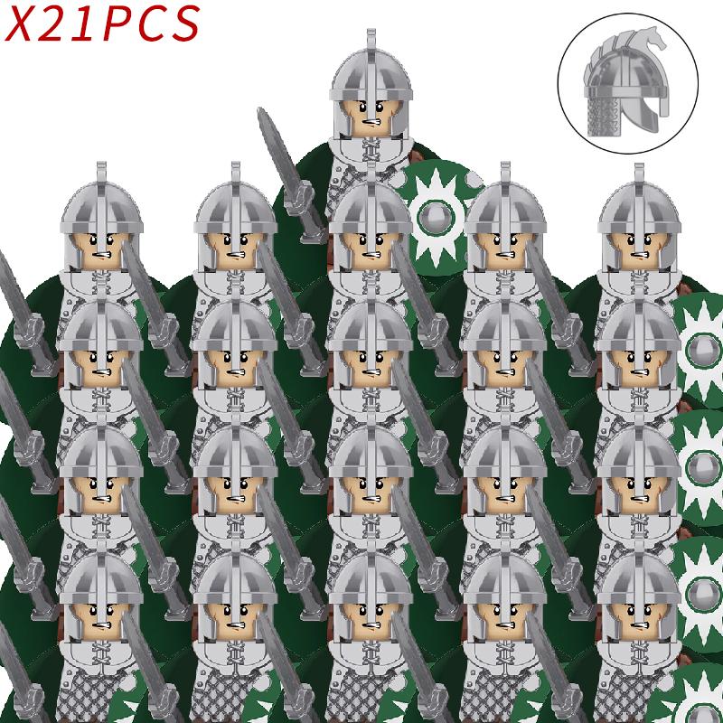 New 8pcs/lot MOC Uruk-hai Orc Army Group Orcus Figures Model Building Blocks LOTR Bricks Medieval Toys for Children gifts