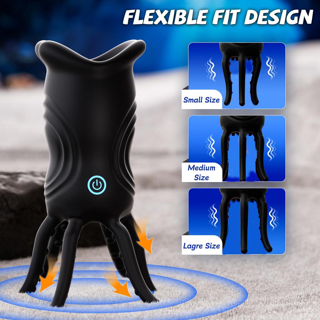 2026 Männer Penis Vibrator Männlicher Masturbator Realistische Lippen & Tentakel Stimulation Stroker 360° Blowjob Sexmaschine für Penis Trainer Verzögerte Ejakulation