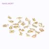 Luxury 18K Gold Plated Brass Inlaid Zircon 26 Letters Pendant Charms For Necklace Earring Jewelry Making DIY Jewelry Accessories