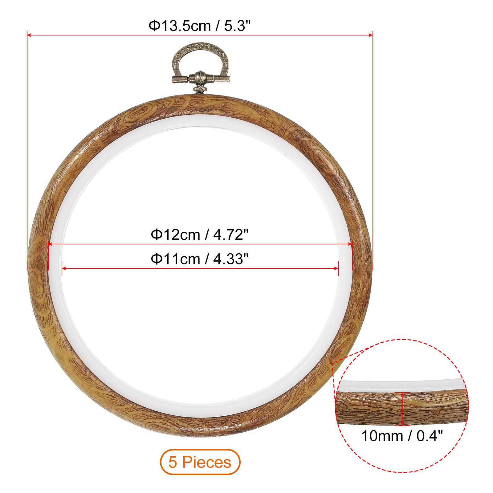 

5pcs 5/6/8/10 Inch Imitated Wood Embroidery Hoops Ring Frame Circle Cross Stitch Hoop for DIY Embroidery Art Craft Sewing Decor