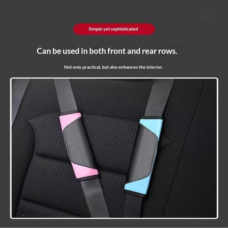 2Pcs PU Car Seat Belt Shoulder Covers Breathable Soft Protective Pads for Comfortable Daily Driving Travel