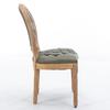 French Country Dining Chairs Set of 2, Solid Wood Frame, Hand Tufted Oval Back, Vintage Sheepskin PU Leather, High Density Foam & Steel Spring Cushion