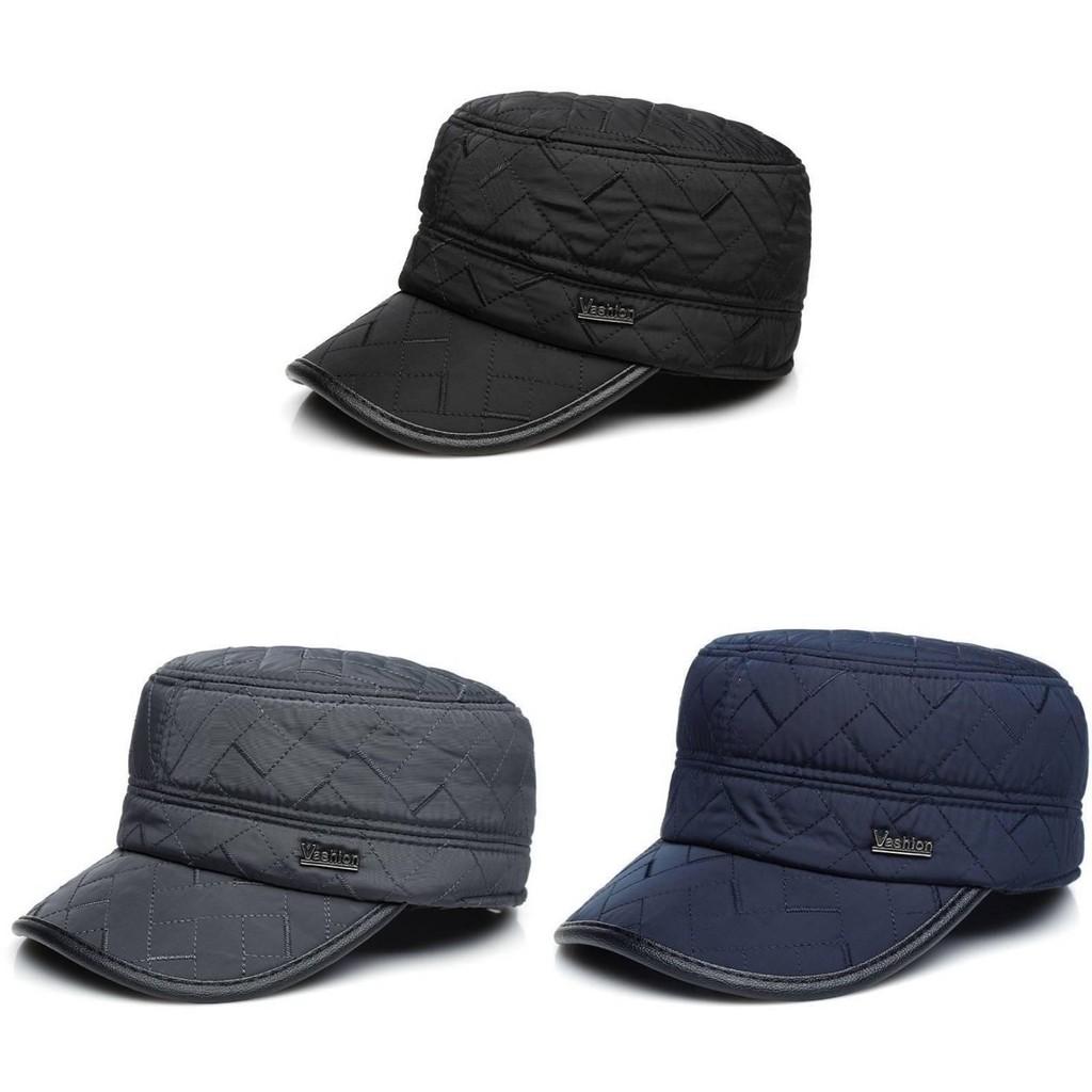 Vashion Letter Peaked Cap Flat Top Hat Outdoor Sports Thickened Ear Protection