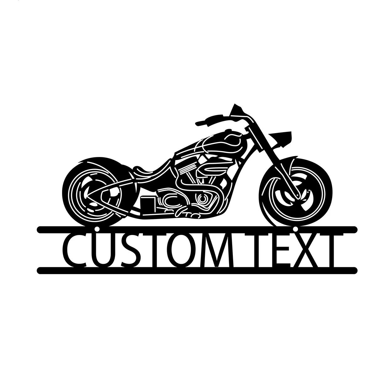 Personalized Metal Wall Art, Custom Motorcycle Garage Sign, Man Cave Metal Decor, Custom Tin Sign for Men, Retro Metal Art Gift чёрный