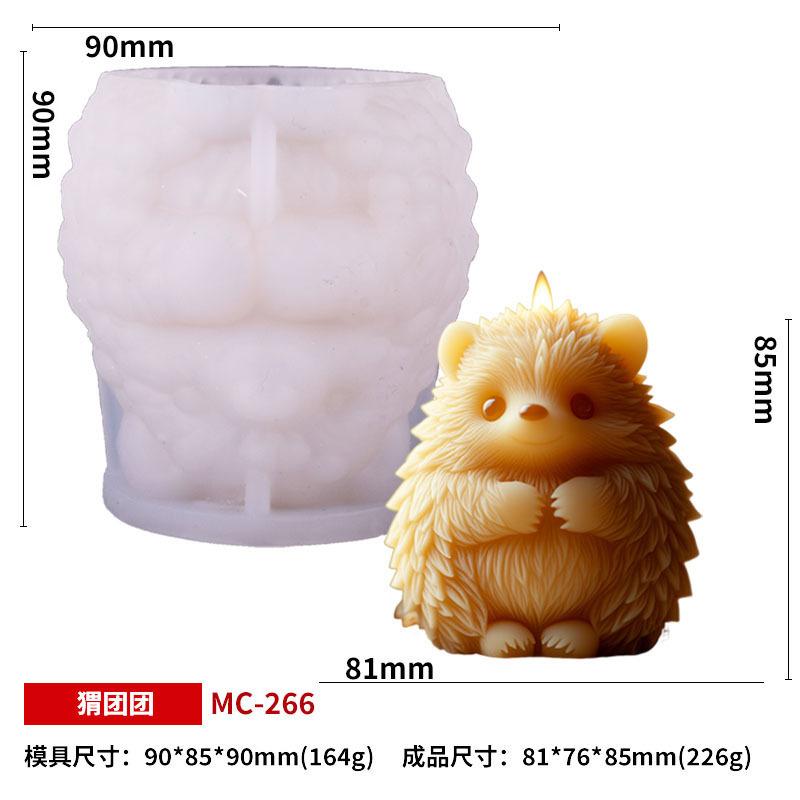 Cute Hedgehog Silicone Candle Mold - Fine Textured Feathers, Soft Texture, Suitable for Candles, Resin Crafts and Plaster Art