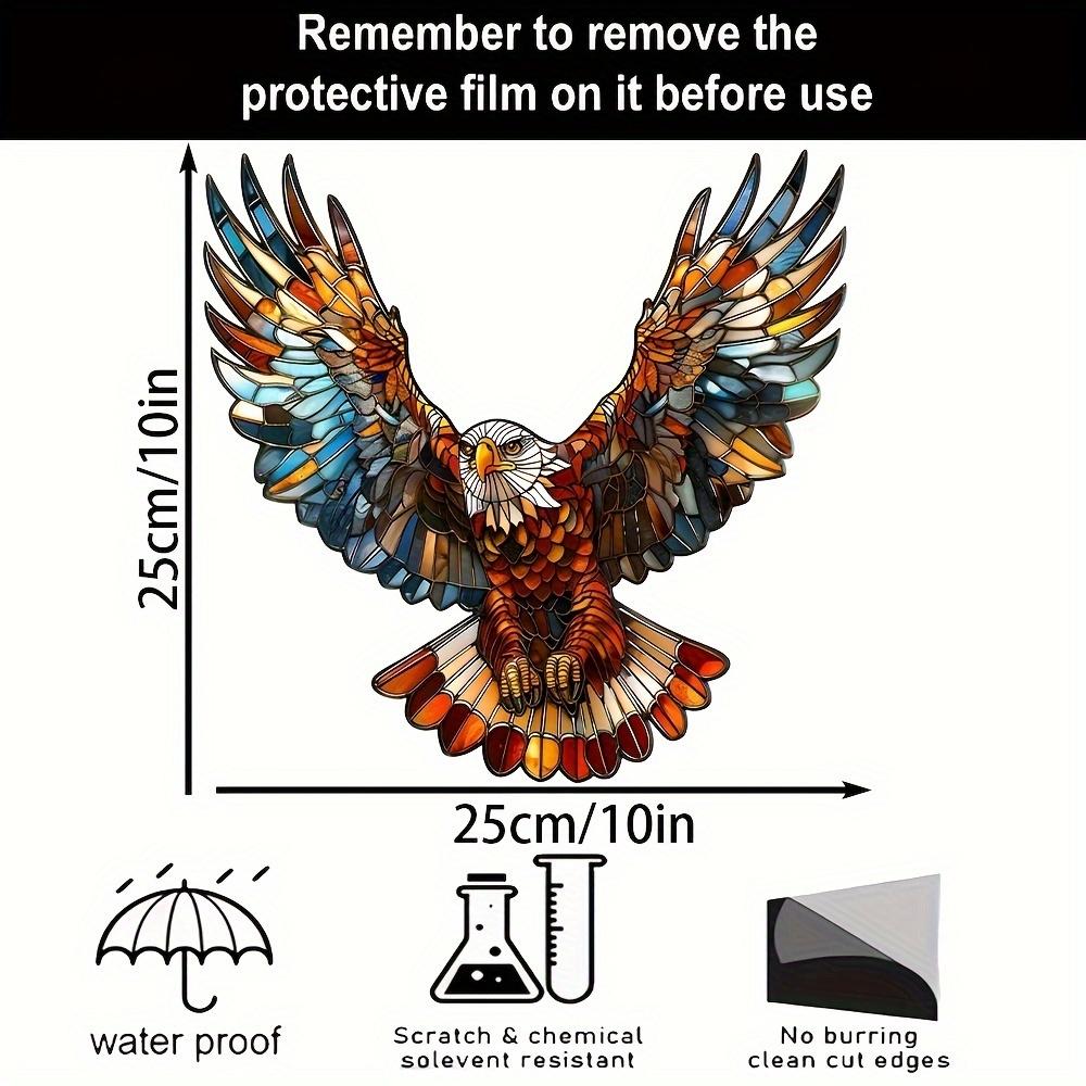 8in 2D Bald Eagle Dream Catcher Color Acrylic Window Decor Sunny Day Home Office Garden Yard Artistic Handmade Wall Hanging