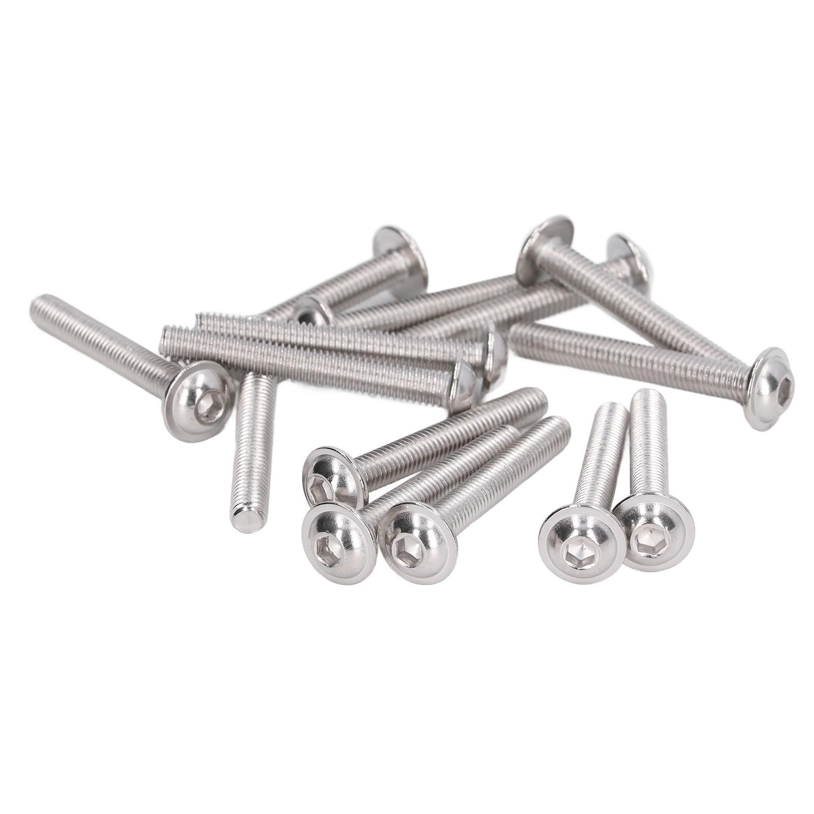 50 Pièces Vis à Tête Bombée à Bride Acier Inoxydable A2‑70 Têtes Bombées Empreinte Hexagonale Kit