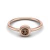 4mm Round Smoky Quartz 925 Sterling Silver Rose Vermeil Solitaire Bezel Set Women Wedding Ring