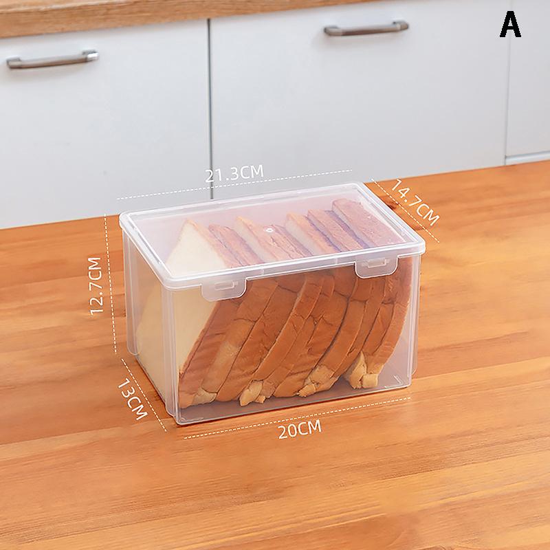 Food Grade Refrigerator Special Transparent Plastic Toast Bread Storage Box Household Baking Bread Cake Container Sealing Box