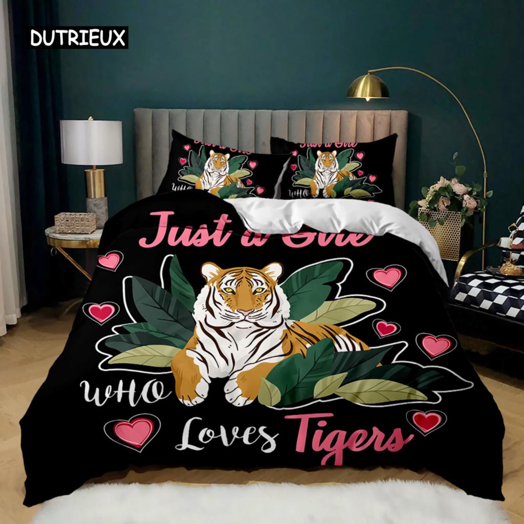 Cartoon Duvet Cover Set Howling Wolf In The Moonlit Night Bedding Set Polyester Just A Girl Who Loves Wolves Pattern Quilt Cover