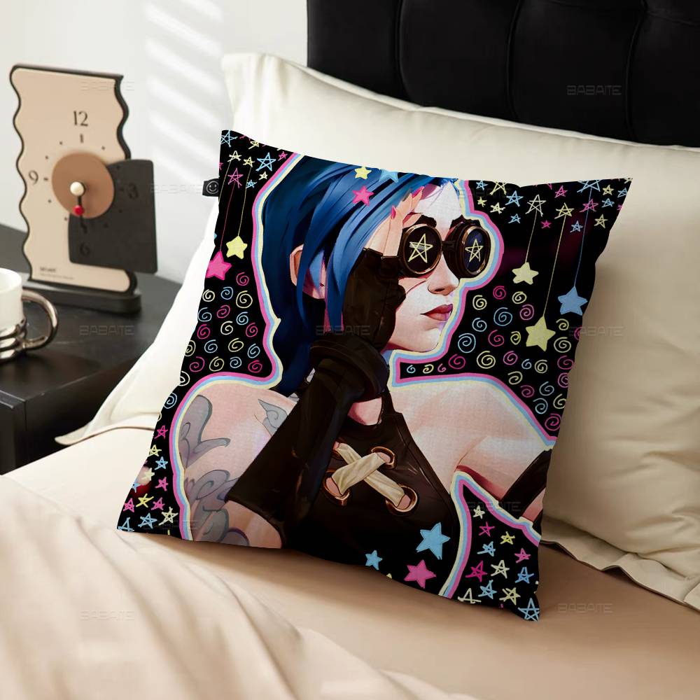 Cartoon Anime Game Arcane Jinx Cushion Cover Decorative Pillow Sofa Home Decor case pillow cases