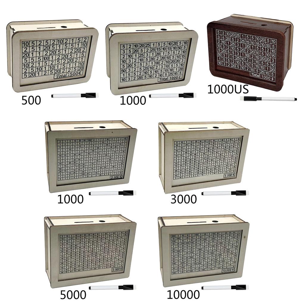 Sparverhalten inspirieren mit wiederverwendbarer Spardose Holzsparschweine Haushaltsdekoration für Schule Büro Schlafzimmer Wohnheim