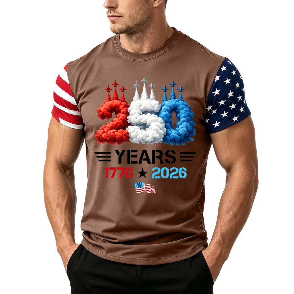 Men's Loose Fit Short Sleeve T Shirt Patriotic Flag Print Casual Summer Top Comfortable Lightweight Tee for Daily Wear