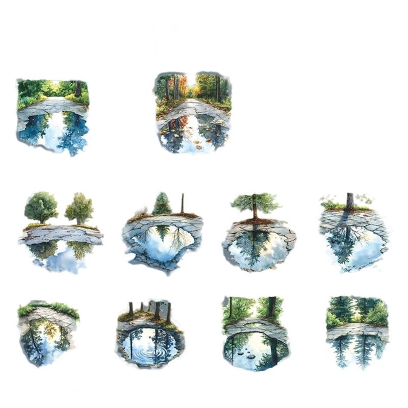 

6 Sheet Water Resistant Decorative Transfers Nature Scene Sketches Crafting Journal Materials