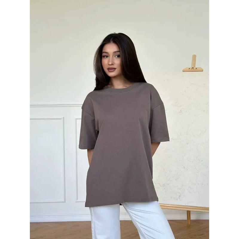 Loose Solid Color T-shirt Top Fashion Wind New Arrival Loose Casual Pure Color Cotton T-shirt Top