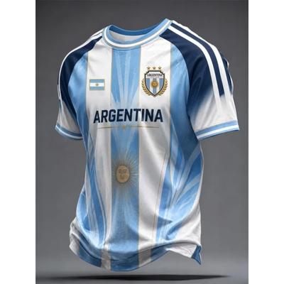 Argentina National Football Jersey Casual Sports Training Fan Quick Drying T-shirt for Family Matching Y2k Comfortable