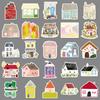 50 Hand-Painted Cartoon House Sticker Sheets: Cute Stationery, Storage, Building, Graffiti, Phone & Computer Decals