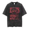 Washed Unisex Loose Street‑style Short‑sleeve T‑shirt from Anime Bocchi the Rock! Kessoku Band Gotoh Hitori T-shirt