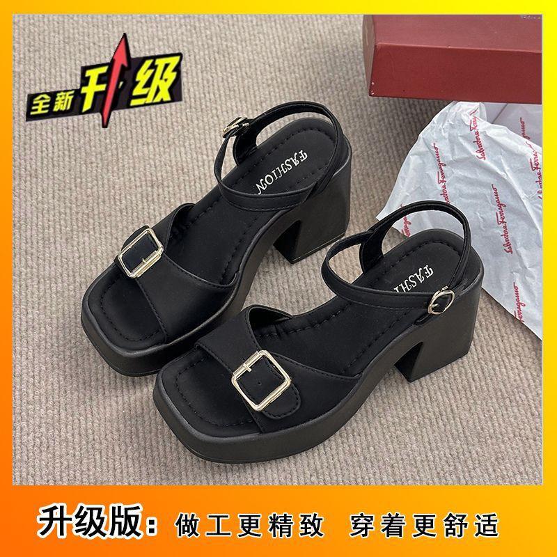 Internet Celebrity Women Thick Heel Waterproof Table Super High Heel High Heels Korean Version Thick-soled Cool Slippers Outer Sandals 2025 New Models