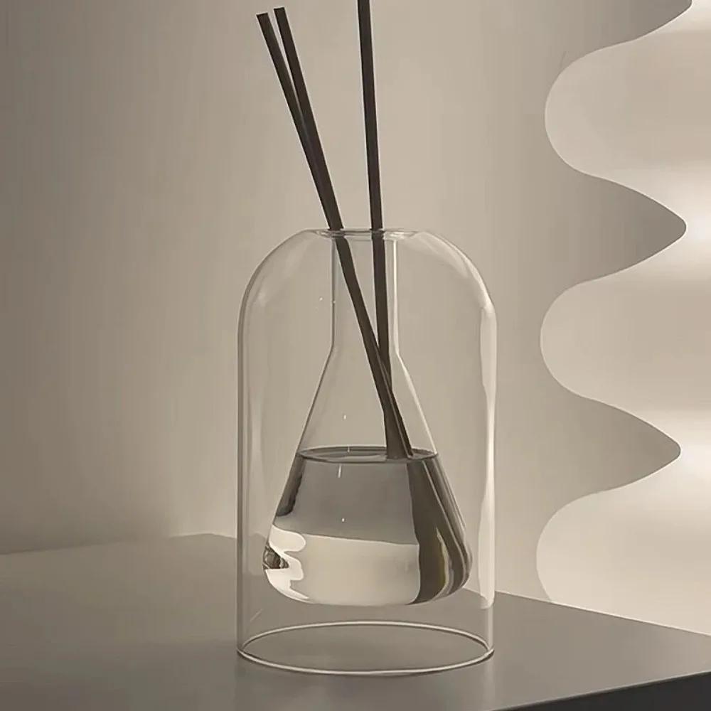130/200ML Transparent Glass Aromatherapy Diffuser Bottle Glass Storage Containers Home Decoration with Diffusers Sticks