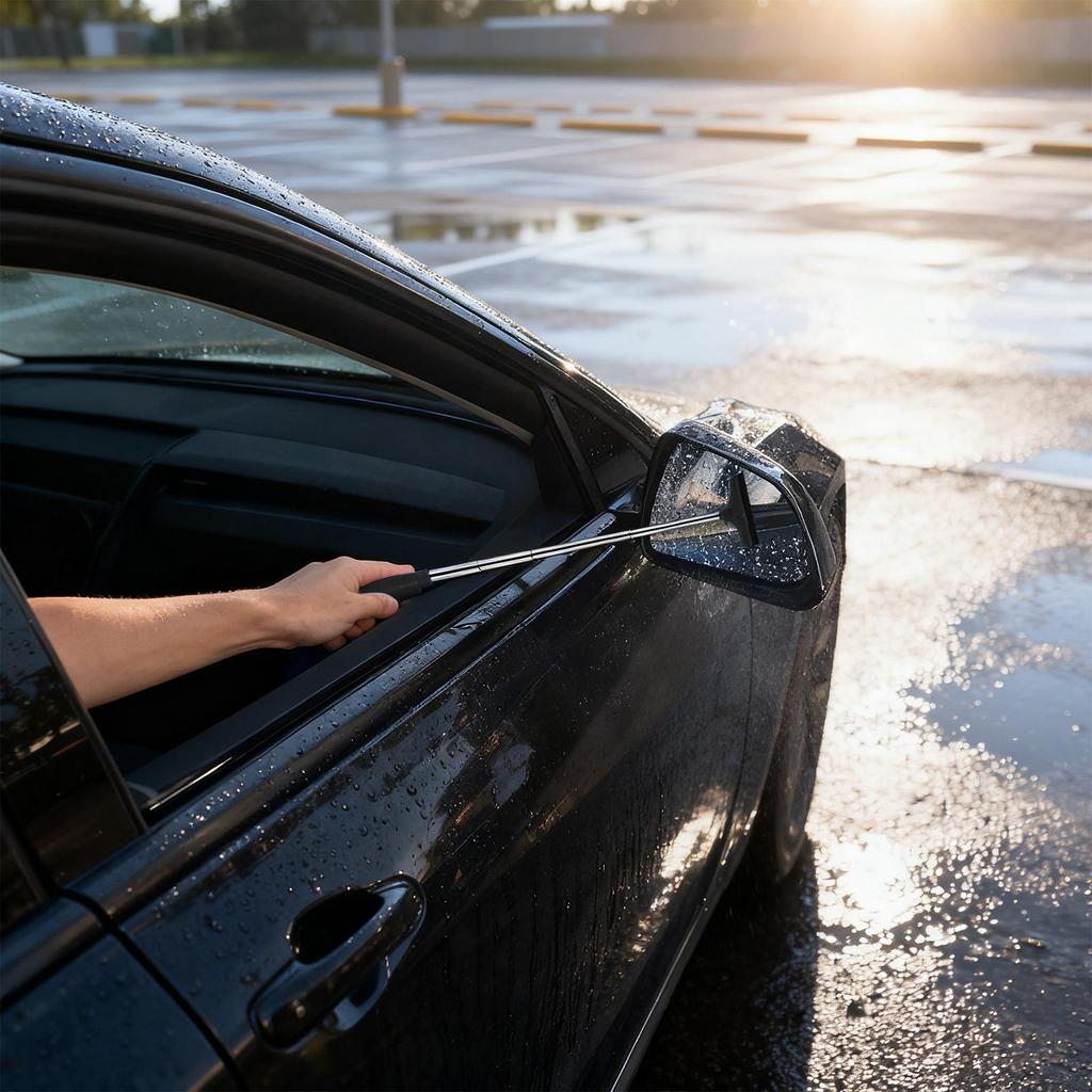 Tragbarer Auto-Fensterabzieher Auto-Fensterreinigungswischer mit rutschfestem Griff Wischer Auto-Seitenspiegel-Reinigungswerkzeug