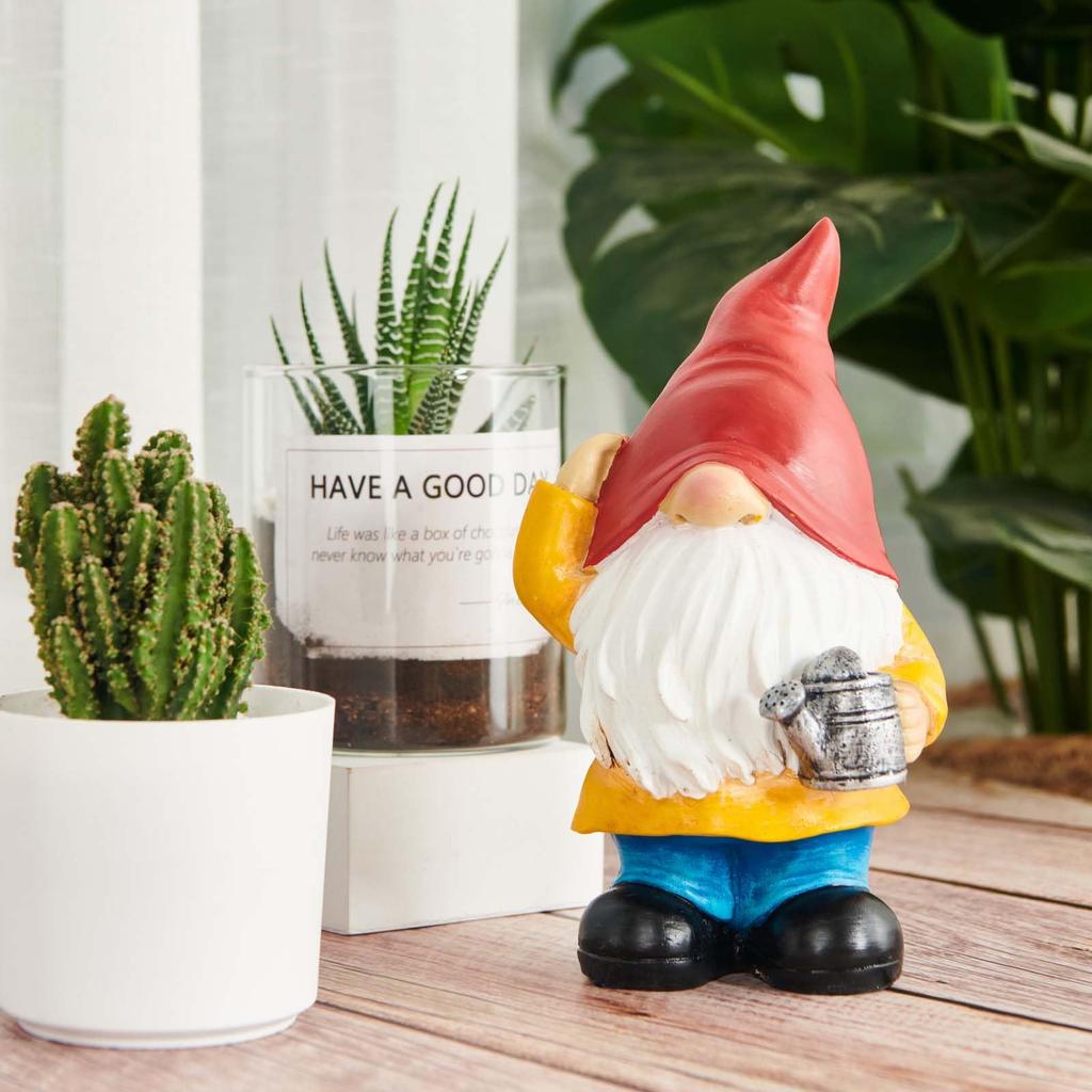 Garden Decoration, Garden Gnome Figurine, Garden Ornament Figurine, Fairy Gardening Figurine, Weatherproof & Waterproof, Cute Design To Decorate Your