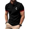 Camisa Deportiva de Manga Corta con Cuello Multicolor para Hombre