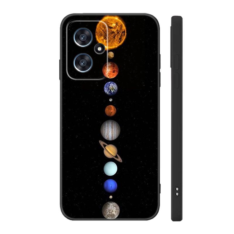 Moon Stars Space Astronaut Black Silicone Phone Case For Xiaomi POCO X3 X4 NFC F3 F4 GT F5 M3 M4 M6 X5 X6 Pro 5G C55 C65 M5