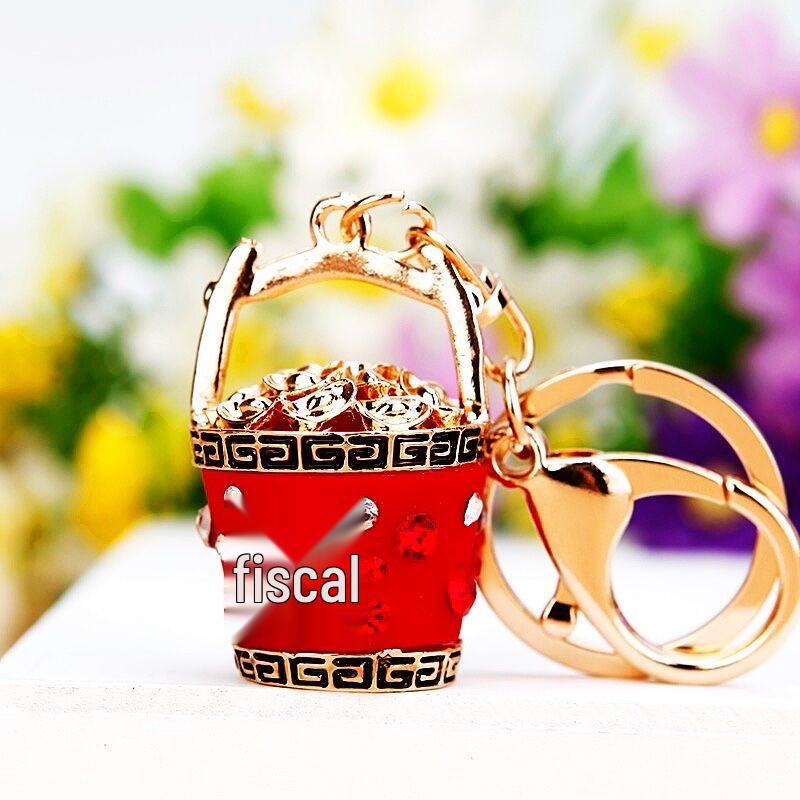 Zodiac Rhinestone Lamb Keychain Pendant for Women's Bag - Creative Business Logo Gift