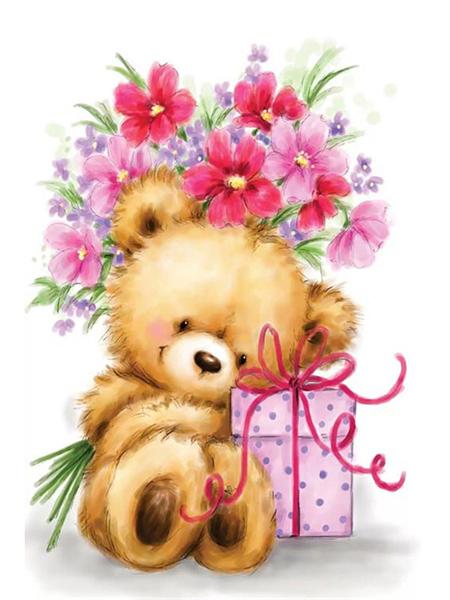 

5D алмазная живопись новые поступления мультфильм медведь полная квадратная/круглая вышивка животное цветок мозаика домашний декор ручной работы подарок Full Round 20x30CM