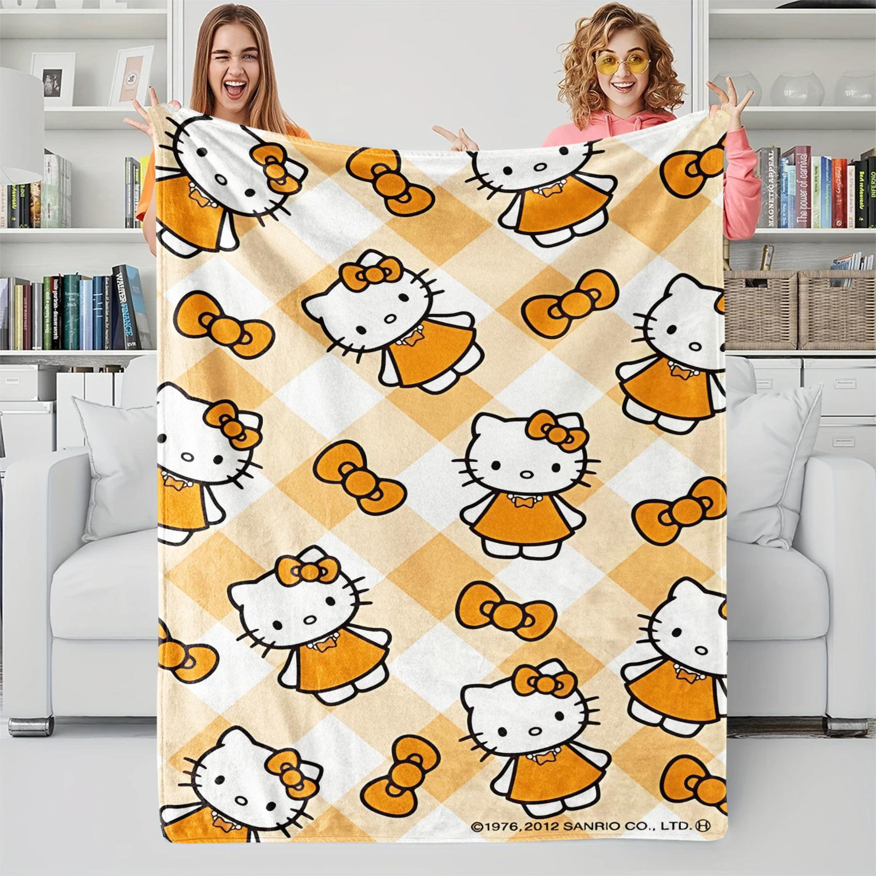 Printed Flannel Blanket, Cute Cartoon Soft Cozy Throw Blanket for Bed, Sofa & Living Room 75x90cm