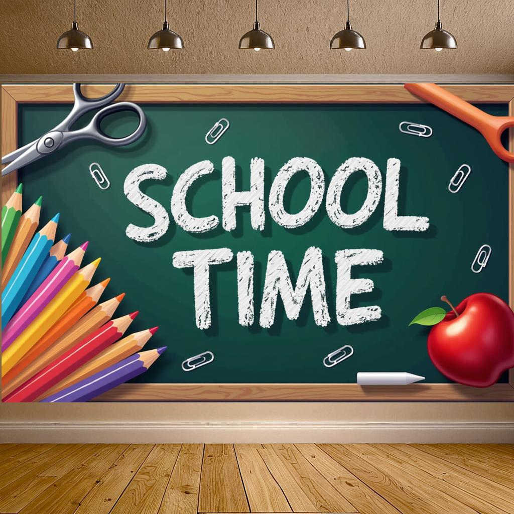 Versatile Decoration School Time Hanging Wall Banner Event Background for Classroom