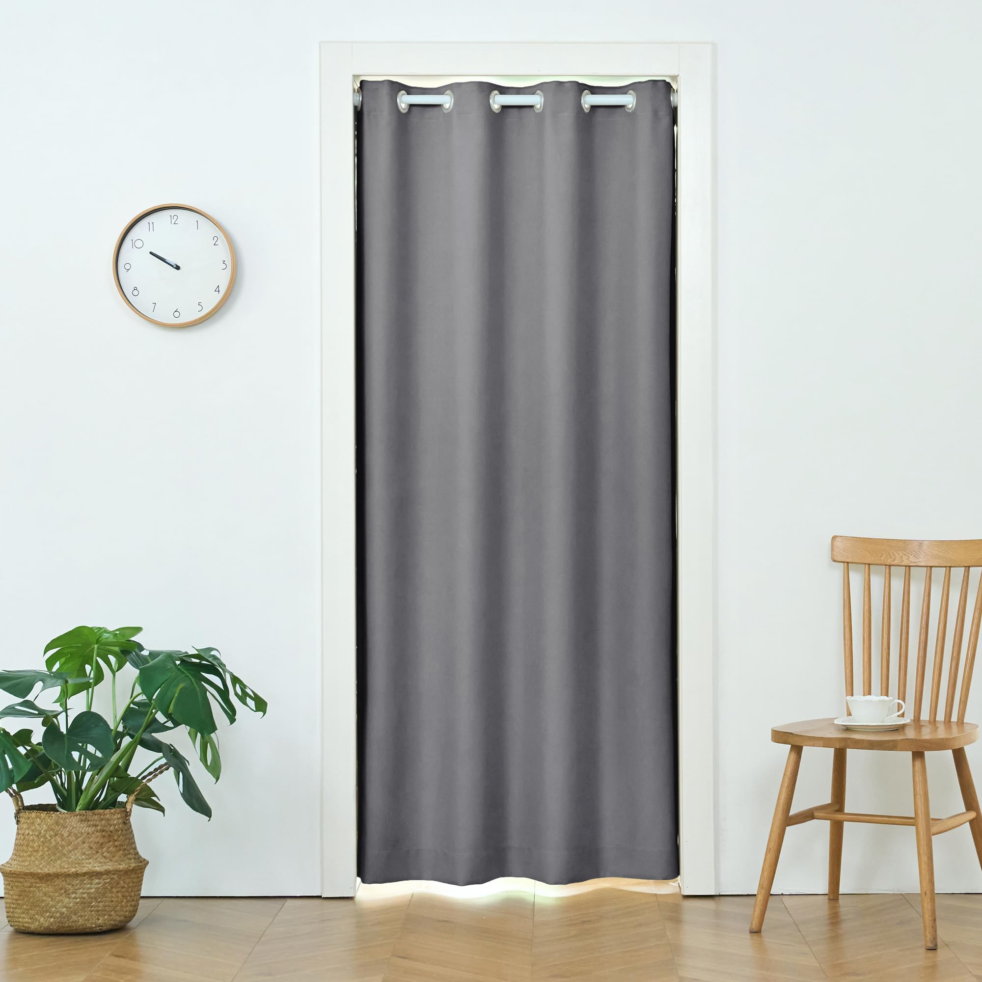 

SUGOI Уровень 1 Легкая перегородка с натяжными изолированными люверсами Легкая Высокая Плеснестойкая Дверная штора для переодевания и гостиной Включает 1 панель штор, серый