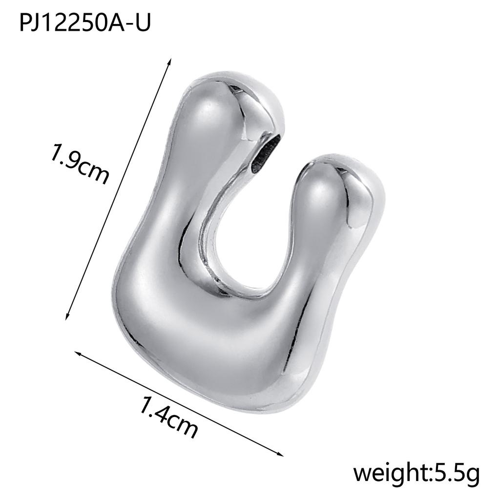 CARLIDANA Hot Sale Stainless Steel Capital Letter Alphabet Irregular Bubble Initial Pendant Charms For DIY Jewelry Necklace
