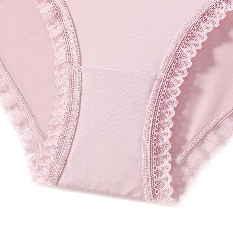 TERMEZY Sexy Women Lace-edged Briefs Low-rise Seamless Comfortable Underpant Solid Color Soft Intimate Panties