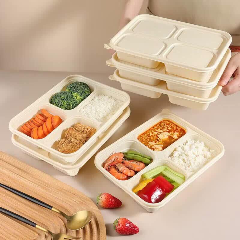 ZISIZ Disposable 4-Compartment Meal Box