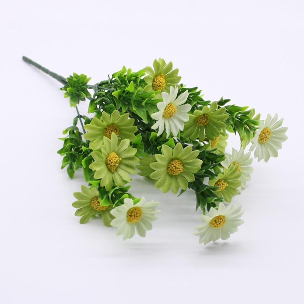 15 Heads Artificial Flowers Plastic Fake Plants Wedding Garden In/Outdoor Decor
